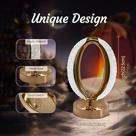 3 Modes Rechargeable USB Operated Luxurious Crystal Elegance Lamp