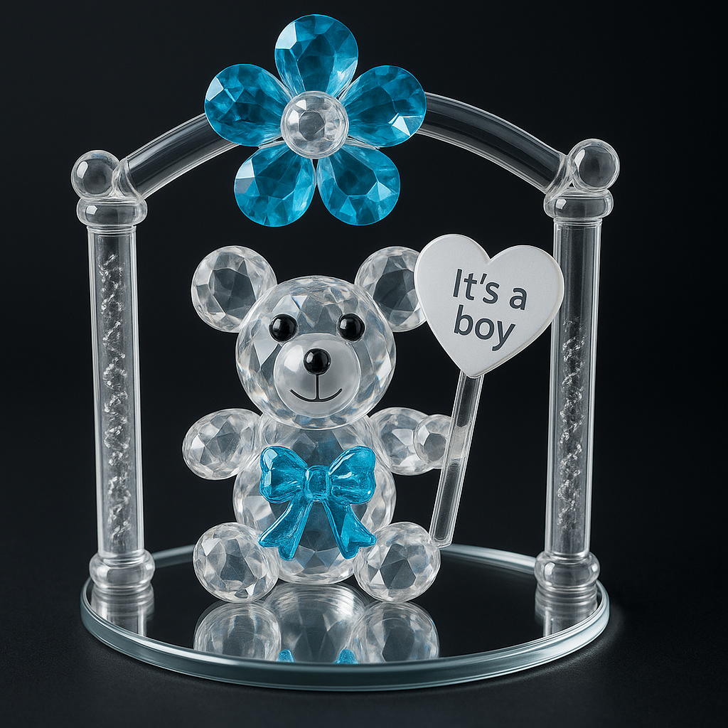 Decorative Crystal Teddy Bear New Baby Girl & Boy