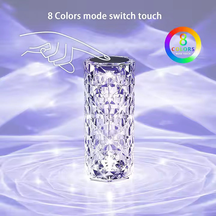 Remote Control Crystal Table Lamp Torch with Led Light Changing Effect for Bedroom