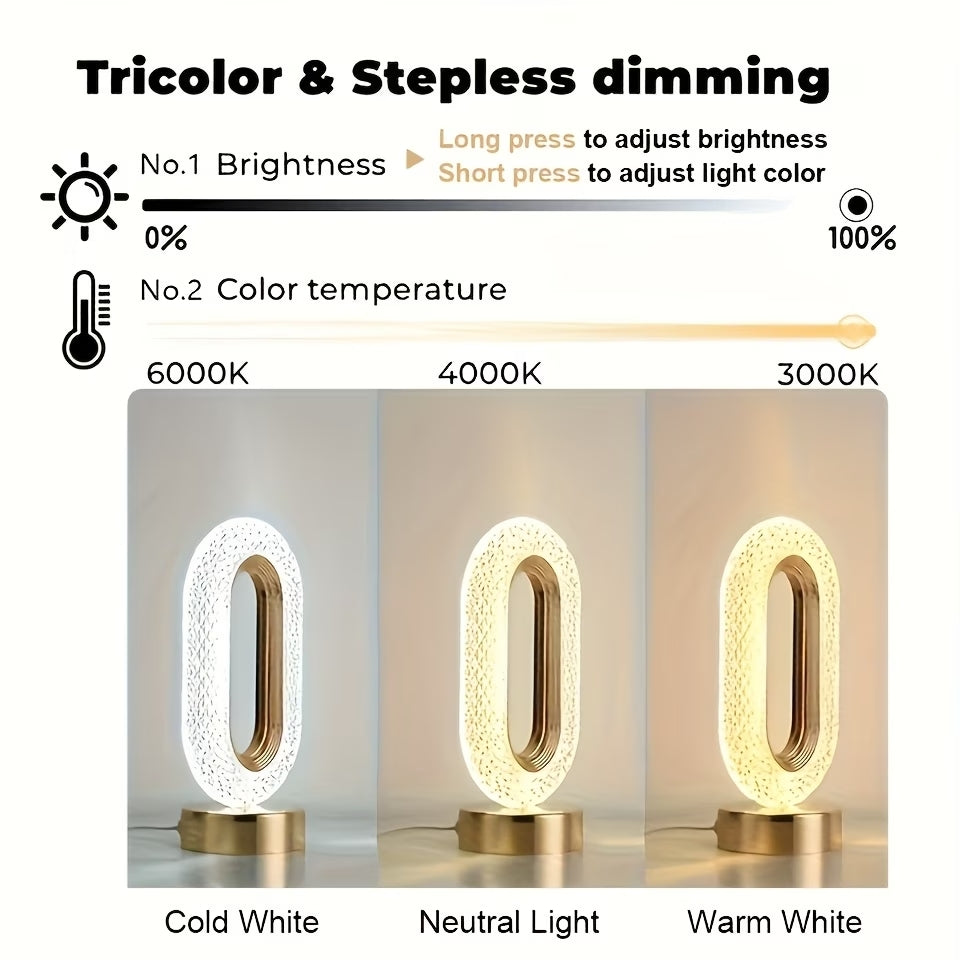 3 Modes Rechargeable USB Operated Luxurious Crystal Elegance Lamp