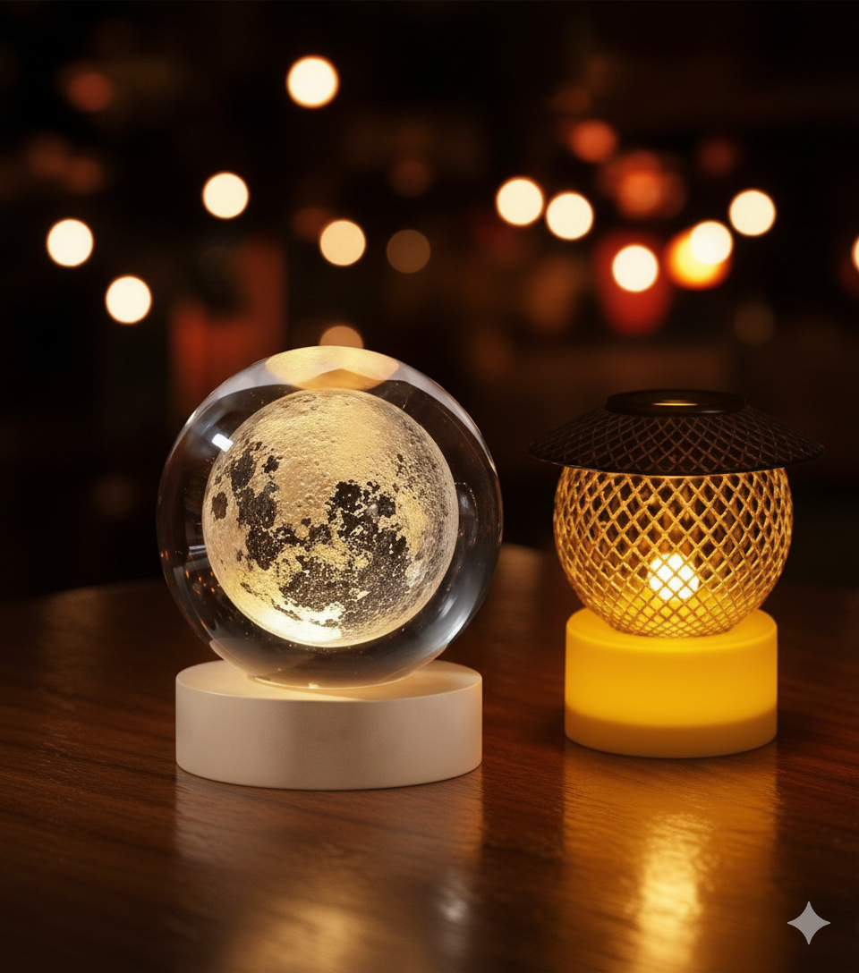 3D Crystal Ball Lamp - LED Night Light for Home & Gift