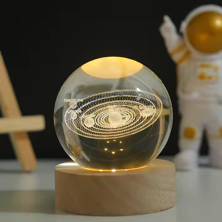 3D Crystal Ball Lamp - LED Night Light for Home & Gift