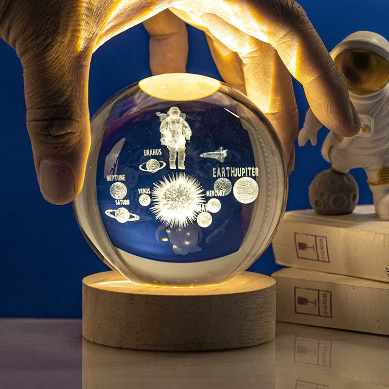 3D Crystal Ball Lamp - LED Night Light for Home & Gift