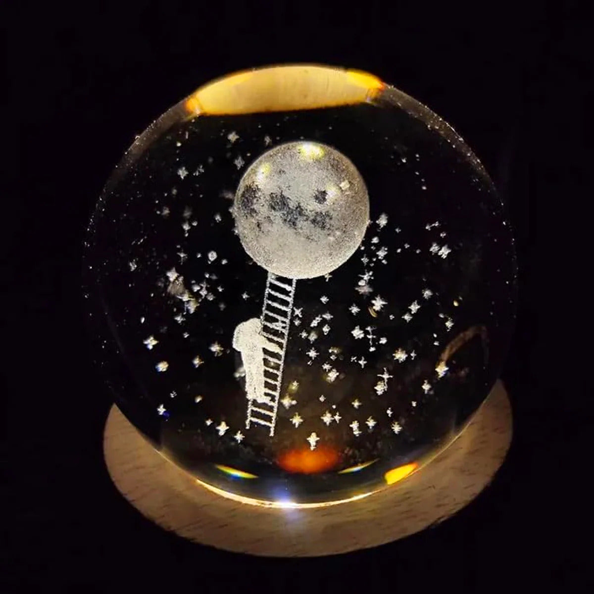 3D Crystal Ball Lamp - LED Night Light for Home & Gift