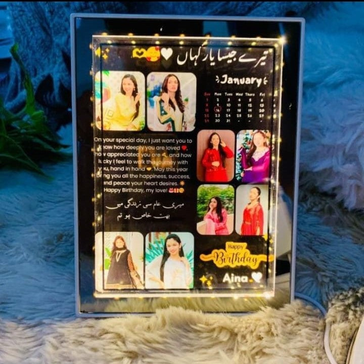 Customized LED Birthday Photo Frame  – Personalized Gift for Loved Ones