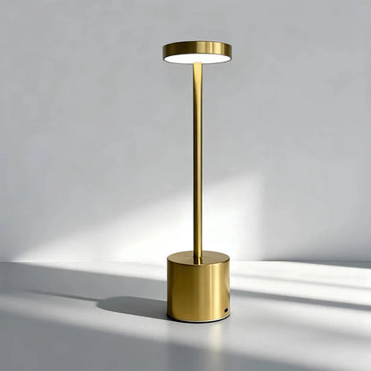 Modern gold LED floor lamp with minimalist design for living room and bedroom