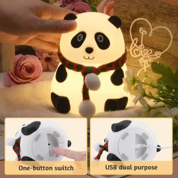 Cute Panda Silicon Night Lamp 7 Colour Changing Light