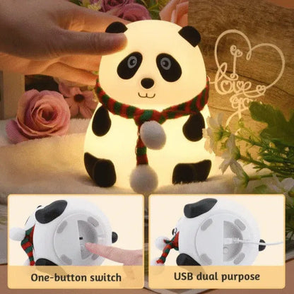 Cute Panda Silicon Night Lamp 7 Colour Changing Light